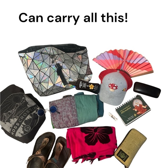 Iridescent Holographic Geometric Backpack. NWT - Picture 5 of 9